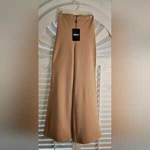 Tan Wide-Leg Trousers